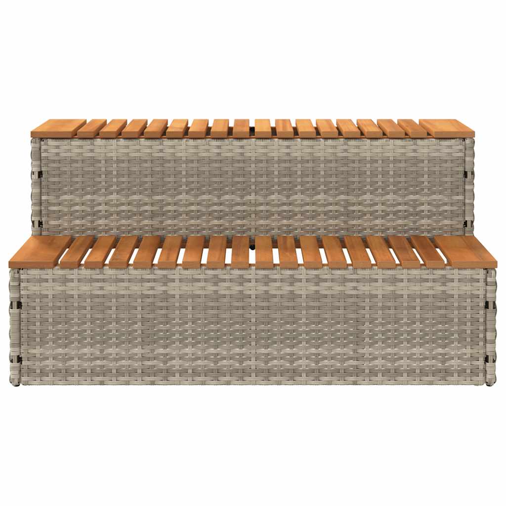 Hot Tub Step Poly Rattan And Solid Acacia