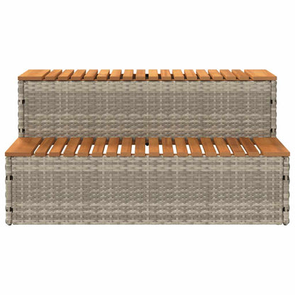 Hot Tub Step Poly Rattan And Solid Acacia