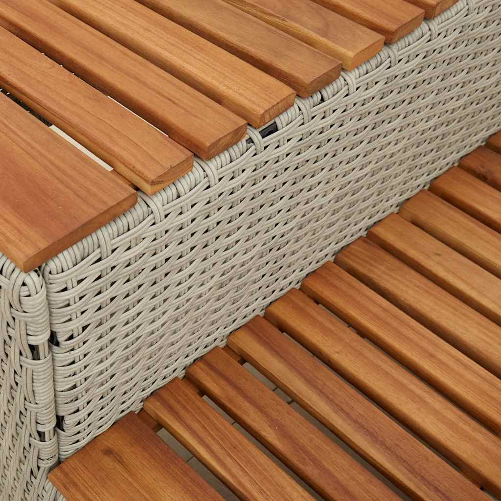 Hot Tub Step Poly Rattan And Solid Acacia