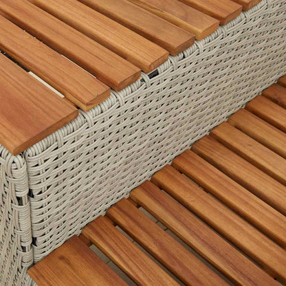 Hot Tub Step Poly Rattan And Solid Acacia