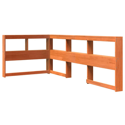 Solid Pine Wax Brown Bookcase Bed Frame 75x190 cm - No Mattress