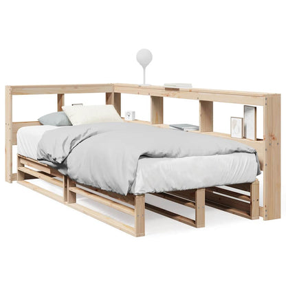 Bookcase Bed without Mattress 100x200cm Solid Wood Pine