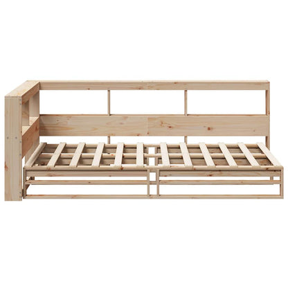 Bookcase Bed without Mattress 100x200cm Solid Wood Pine