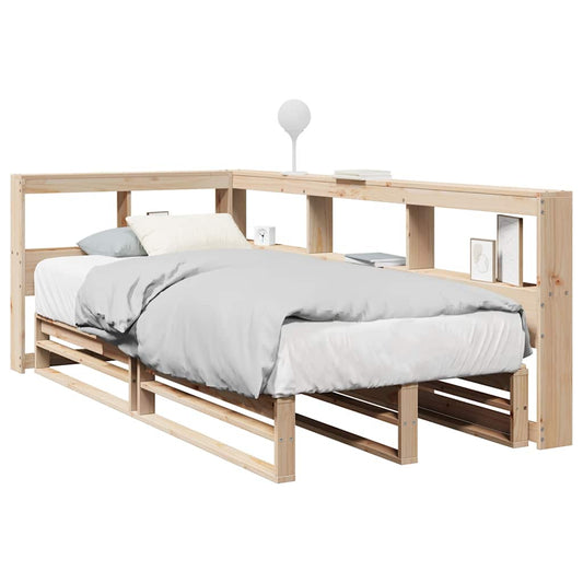 Bookcase Bed without Mattress 100x200cm Solid Wood Pine