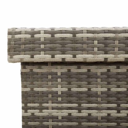 Grey Poly Rattan Garden Storage Box with Wheels 110x55x73 cm