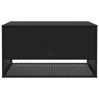 Black Poly Rattan Outdoor Cushion Box 100x55x55.5 cm
