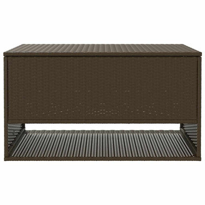 Brown Poly Rattan Outdoor Cushion Box - 100x55x55.5 cm Storage Solution