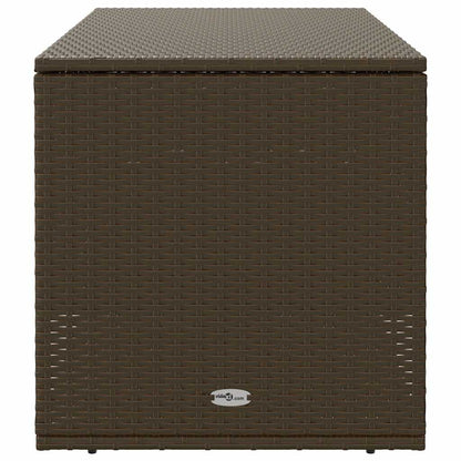 Brown Poly Rattan Outdoor Cushion Box - 100x55x55.5 cm Storage Solution