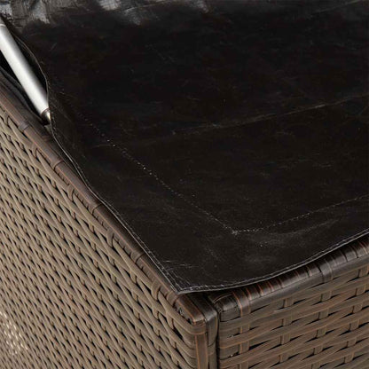Brown Poly Rattan Outdoor Cushion Box - 100x55x55.5 cm Storage Solution