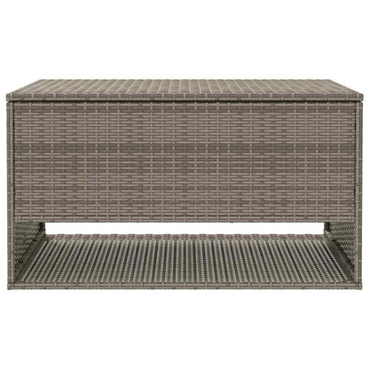 Stylish Grey Poly Rattan Outdoor Cushion Box 100x55x55.5 cm