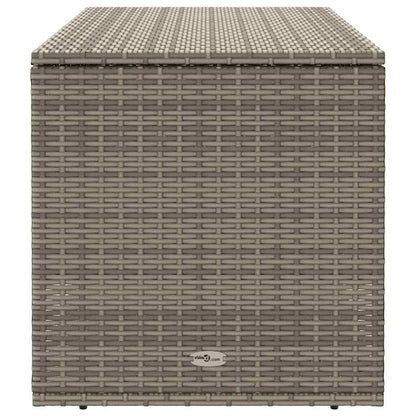 Stylish Grey Poly Rattan Outdoor Cushion Box 100x55x55.5 cm