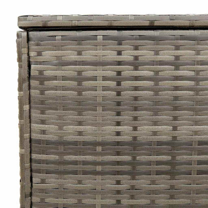 Stylish Grey Poly Rattan Outdoor Cushion Box 100x55x55.5 cm