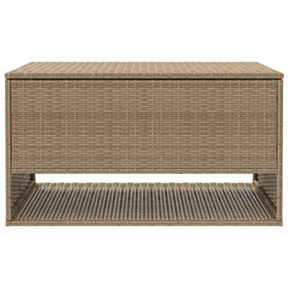 Beige Poly Rattan Outdoor Cushion Box 100x55x55.5 cm