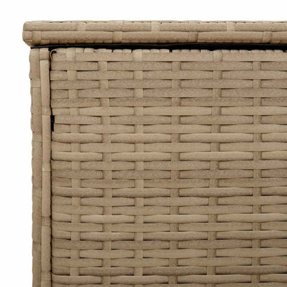 Beige Poly Rattan Outdoor Cushion Box 100x55x55.5 cm