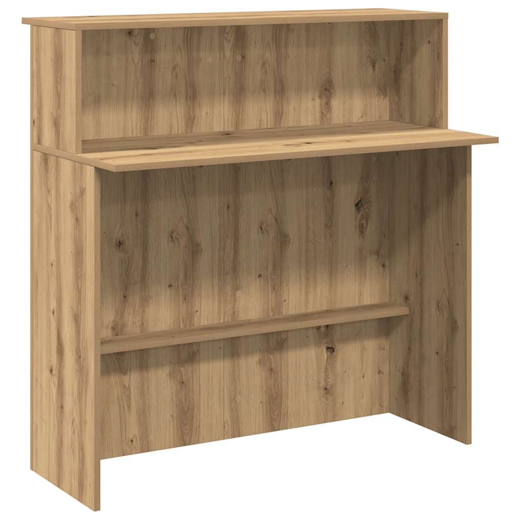Artisan Oak Reception Desk 100x50x103.5 cm - Engineered Wood