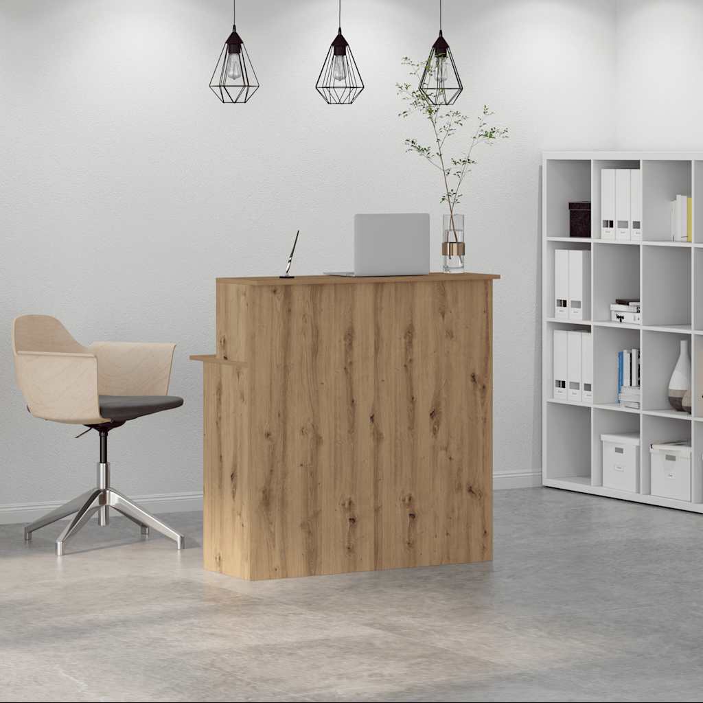 Artisan Oak Reception Desk 100x50x103.5 cm - Engineered Wood