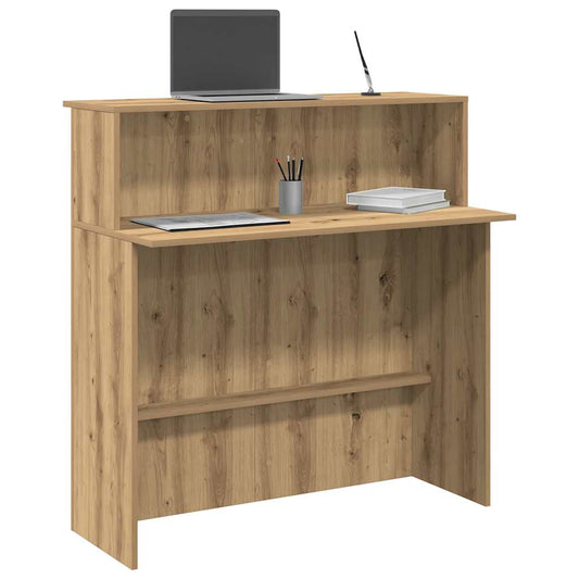 Artisan Oak Reception Desk 100x50x103.5 cm - Engineered Wood