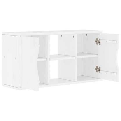 TV Cabinet ODDA White 79x24x40 cm Solid Wood Pine