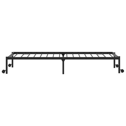 Foldable Black Steel Bed Frame 100x190 cm - Mattress Not Included