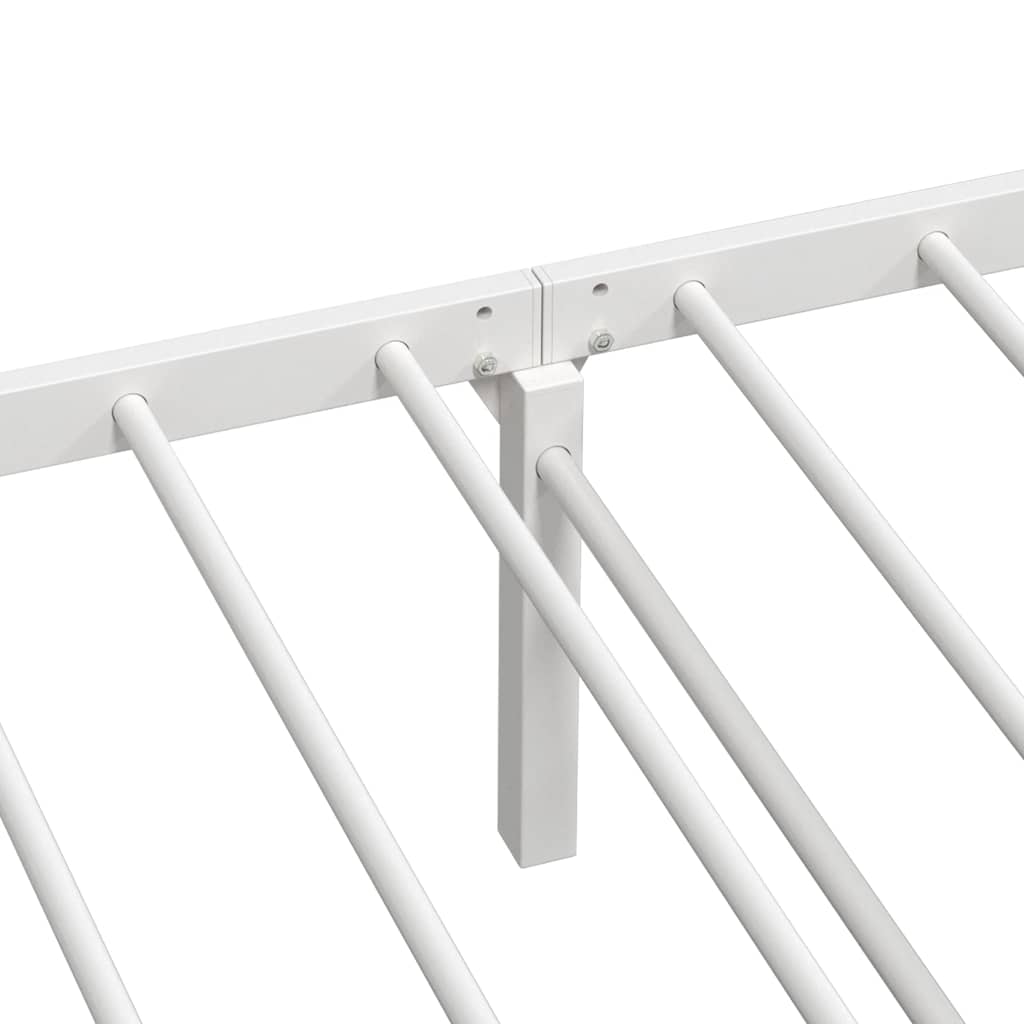 Foldable White Steel Bed Frame 75x190 cm - No Mattress Included