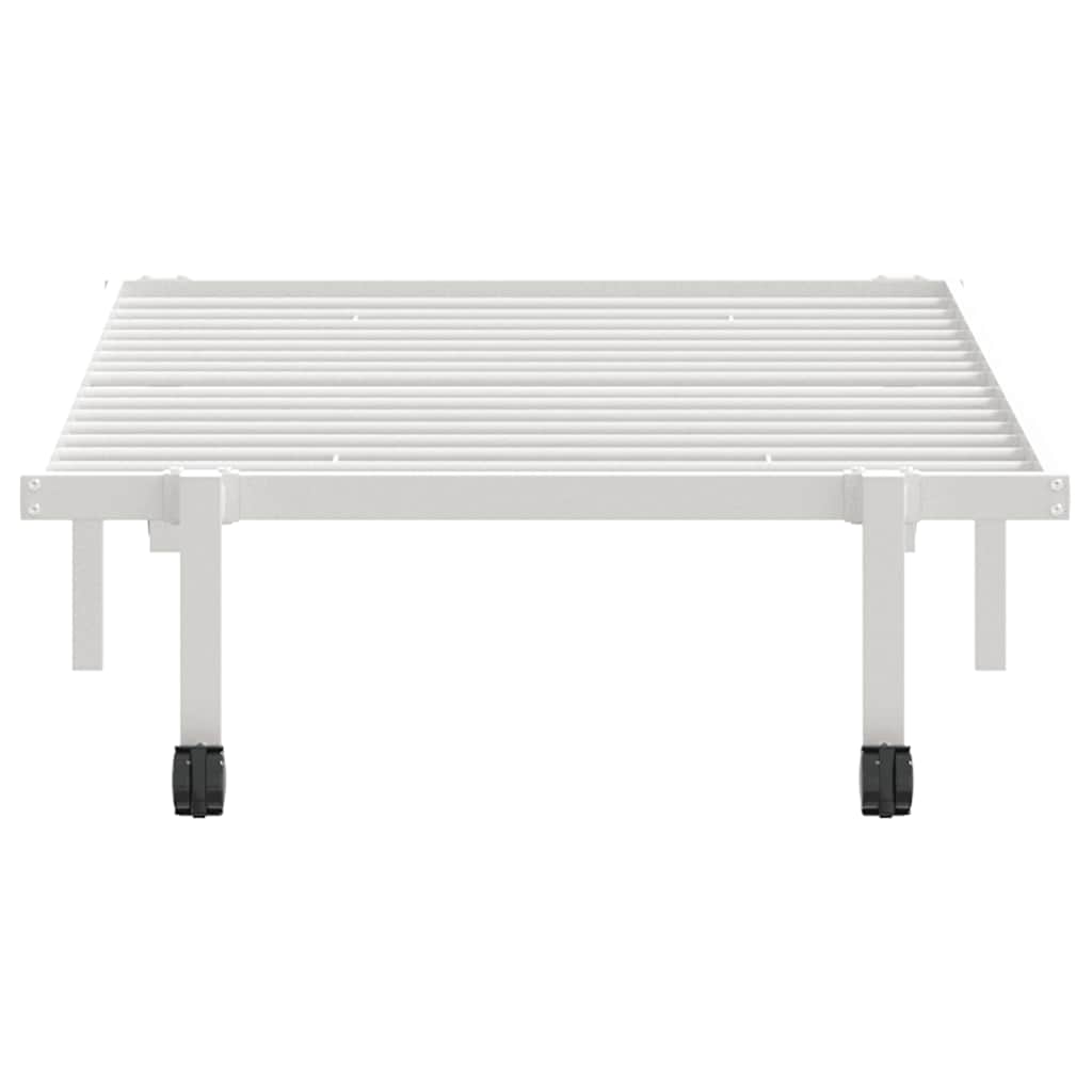 Foldable White Steel Bed Frame 90x190 cm - No Mattress Included