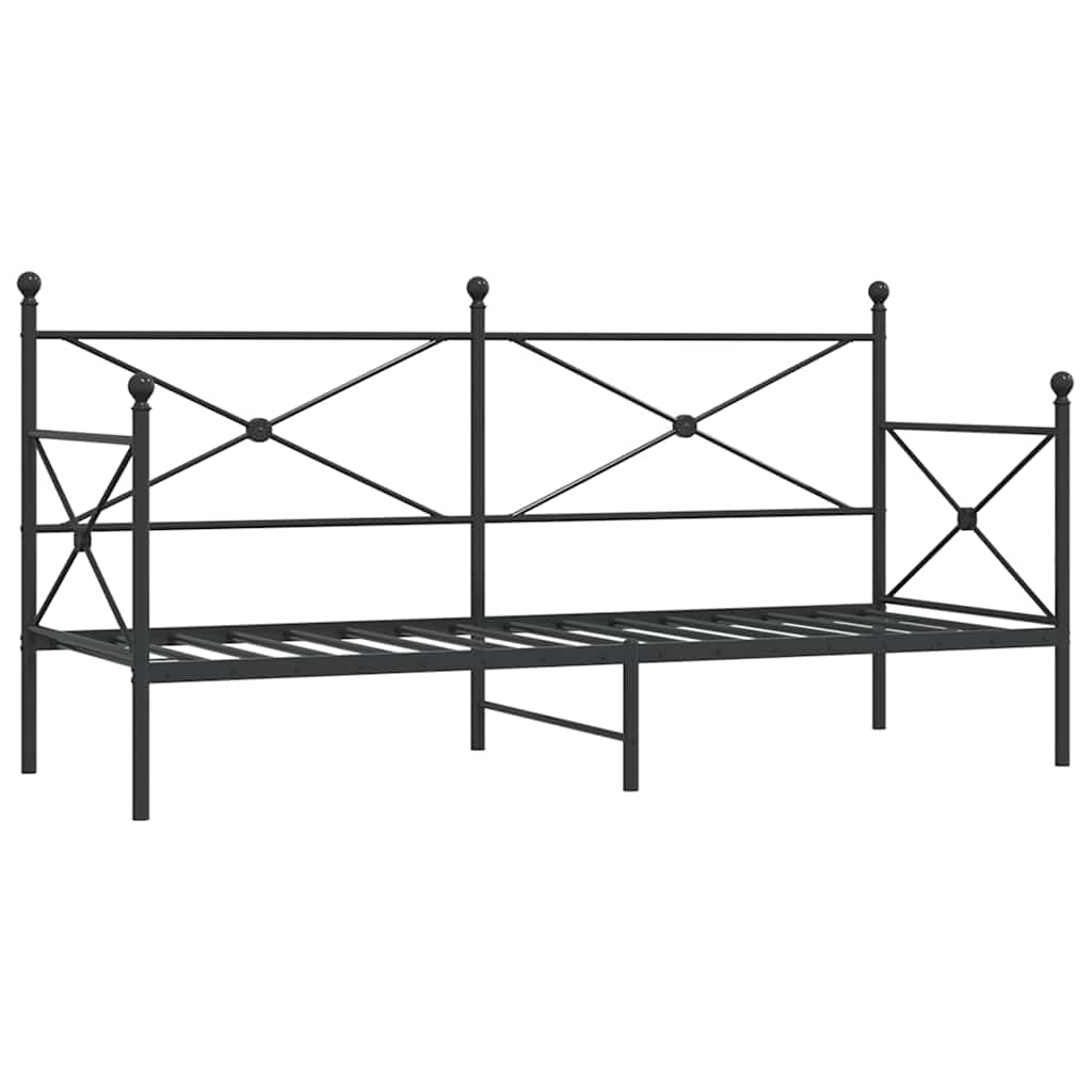 Black Steel Day Bed Frame 80x200 cm - Mattress Not Included
