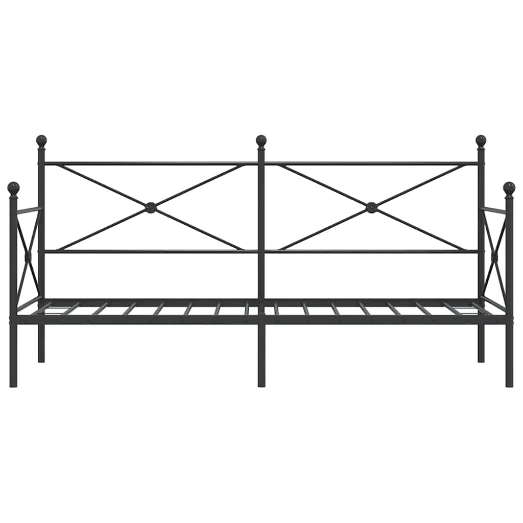 Black Steel Day Bed Frame 80x200 cm - Mattress Not Included