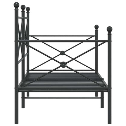 Black Steel Day Bed Frame 80x200 cm - Mattress Not Included