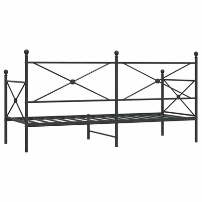 Black Steel Day Bed Frame 80x200 cm - Mattress Not Included