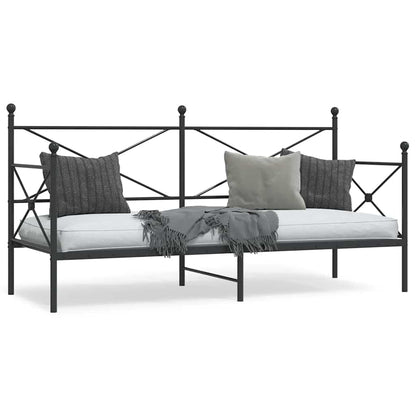 Black Steel Day Bed Frame 80x200 cm - Mattress Not Included
