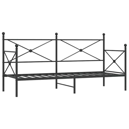 Black Steel Day Bed Frame 90x190 cm - No Mattress Included