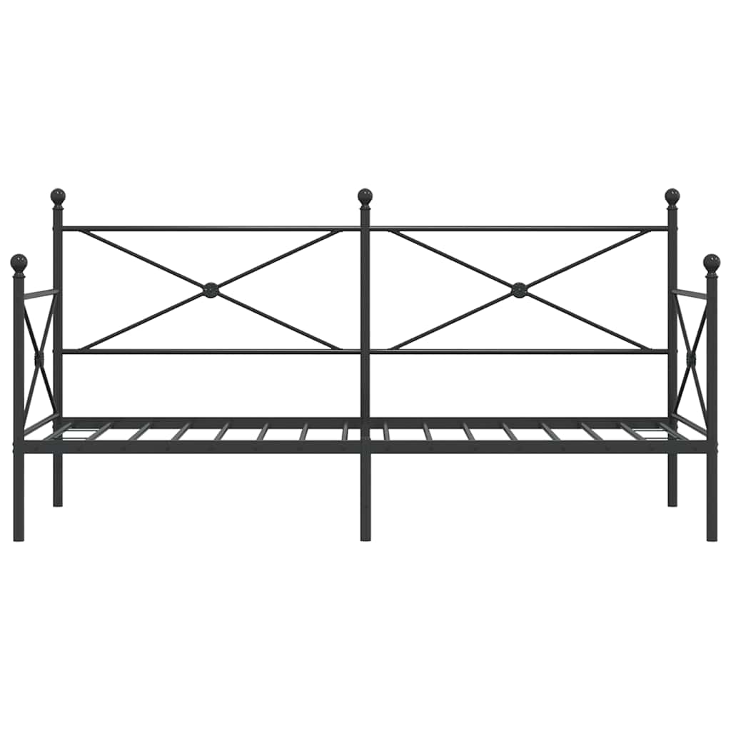 Black Steel Day Bed Frame 90x190 cm - No Mattress Included