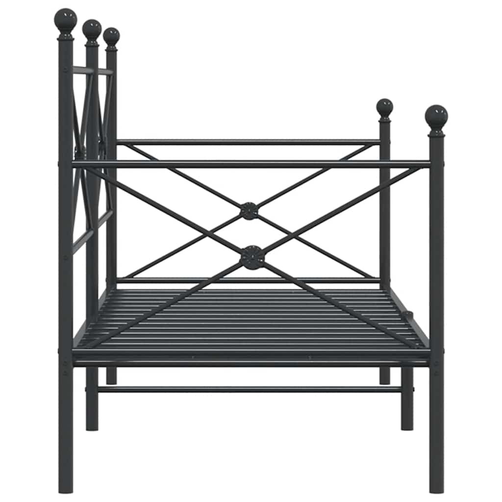 Black Steel Day Bed Frame 90x190 cm - No Mattress Included