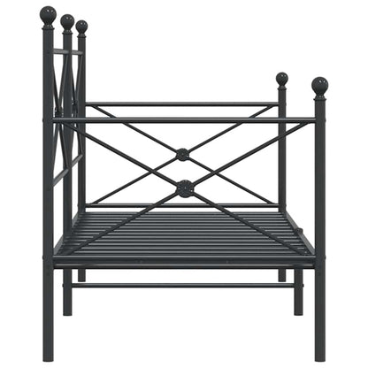 Black Steel Day Bed Frame 90x190 cm - No Mattress Included