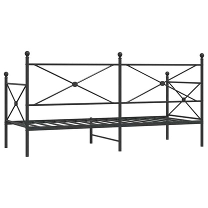 Black Steel Day Bed Frame 90x190 cm - No Mattress Included