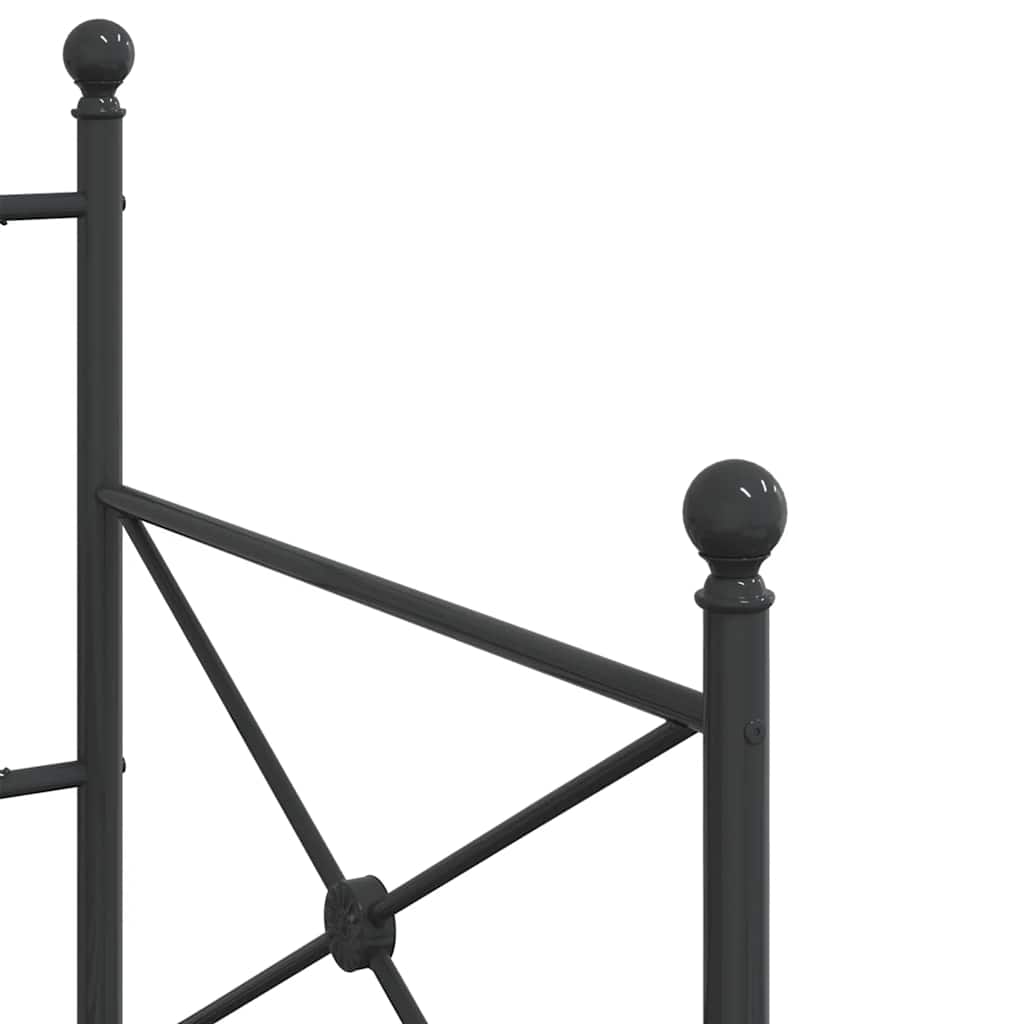 Black Steel Day Bed Frame 90x190 cm - No Mattress Included