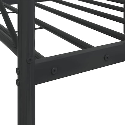 Black Steel Day Bed Frame 90x190 cm - No Mattress Included