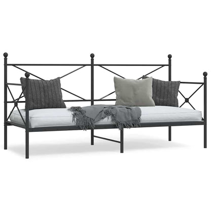 Black Steel Day Bed Frame 90x190 cm - No Mattress Included