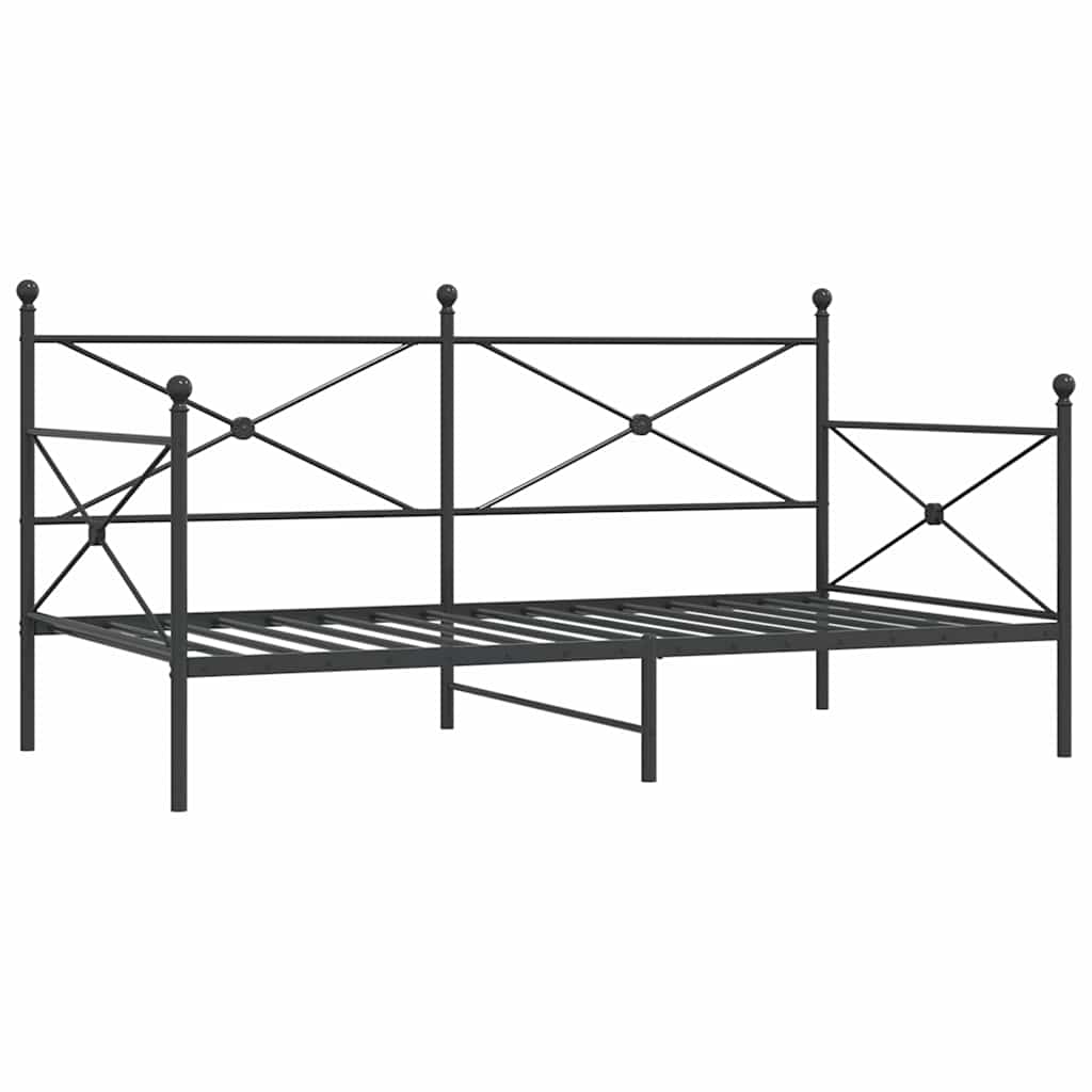 Black Steel Day Bed Frame 100x190 cm - No Mattress Included