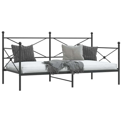 Black Steel Day Bed Frame 100x190 cm - No Mattress Included