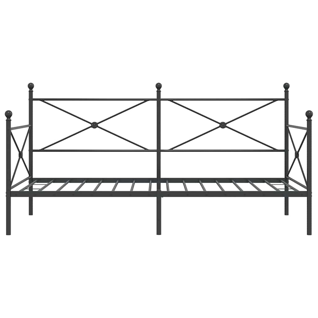 Black Steel Day Bed Frame 100x190 cm - No Mattress Included