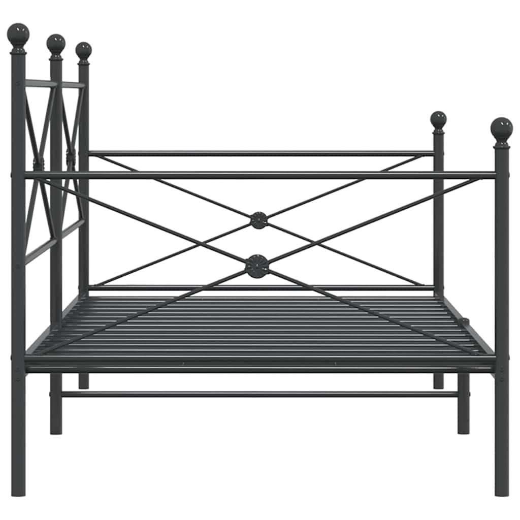 Black Steel Day Bed Frame 100x190 cm - No Mattress Included