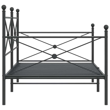 Black Steel Day Bed Frame 100x190 cm - No Mattress Included