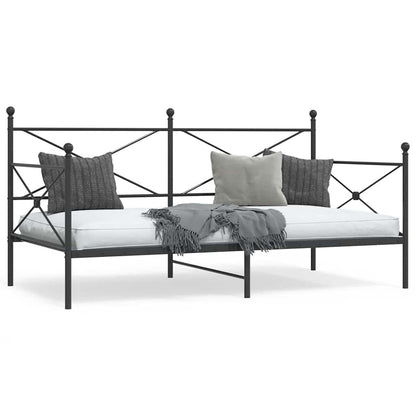 Black Steel Day Bed Frame 100x190 cm - No Mattress Included