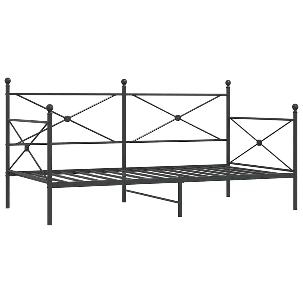 Stylish Black Steel Day Bed Frame 107x203 cm - No Mattress Included