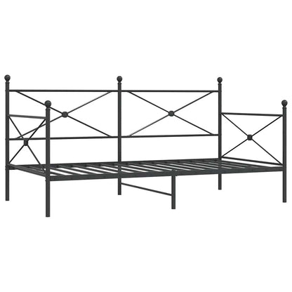 Stylish Black Steel Day Bed Frame 107x203 cm - No Mattress Included