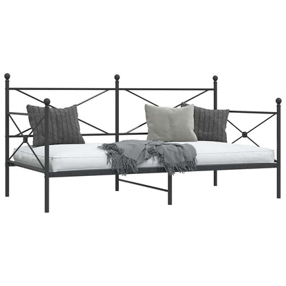 Stylish Black Steel Day Bed Frame 107x203 cm - No Mattress Included
