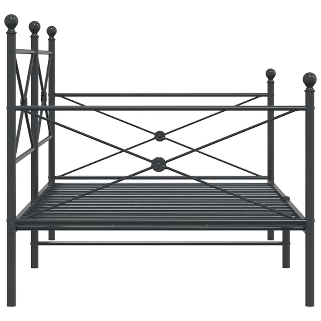 Stylish Black Steel Day Bed Frame 107x203 cm - No Mattress Included
