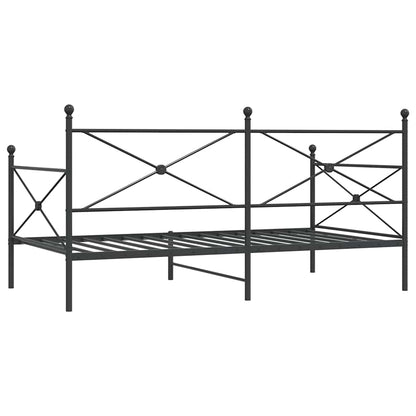 Stylish Black Steel Day Bed Frame 107x203 cm - No Mattress Included