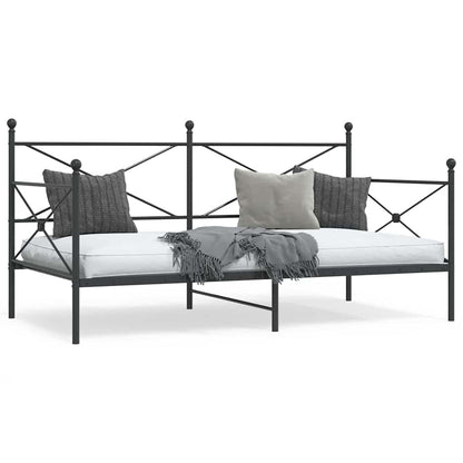 Stylish Black Steel Day Bed Frame 107x203 cm - No Mattress Included